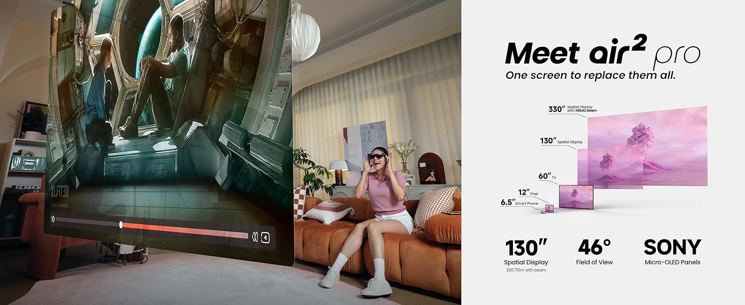 XREAL Air 2 Pro AR glasses immersive display